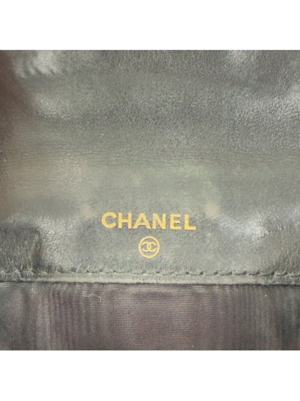 Chanel CC Logo Grained Calfskin Leather Bifold Black Wallet Embroidered - Picture 13 of 14